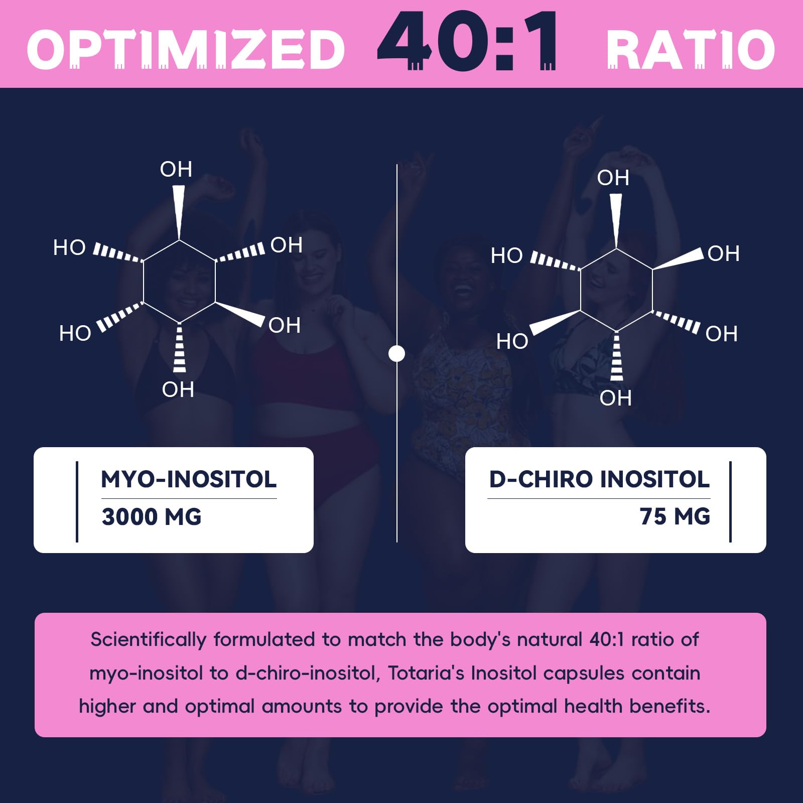 Totaria Inositol Supplement 40:1 Ratio capsules in hand