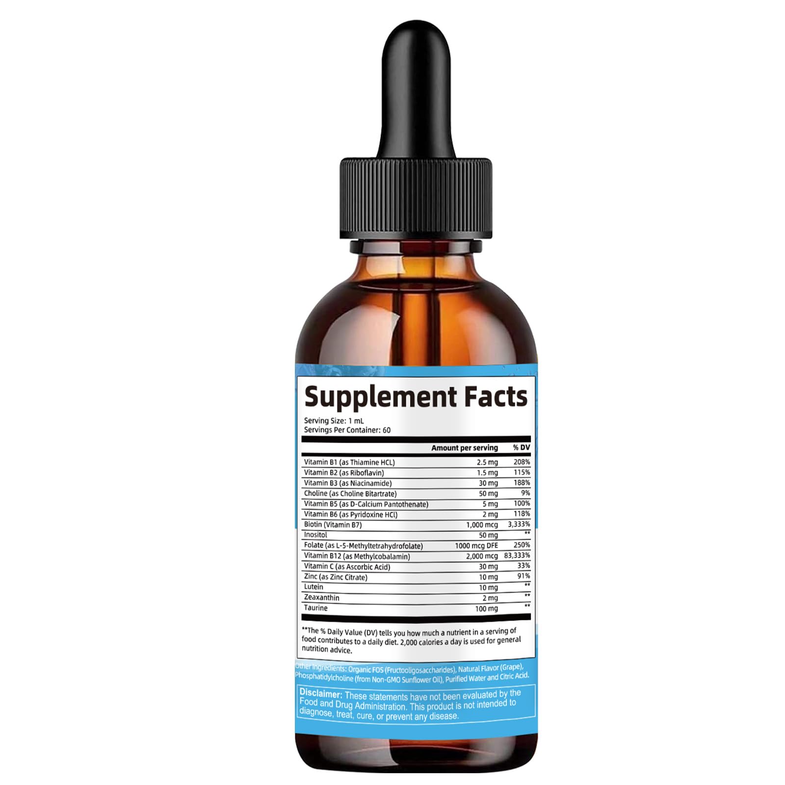 Totaria Liposomal Vitamin B Complex 60ml close-up of label
