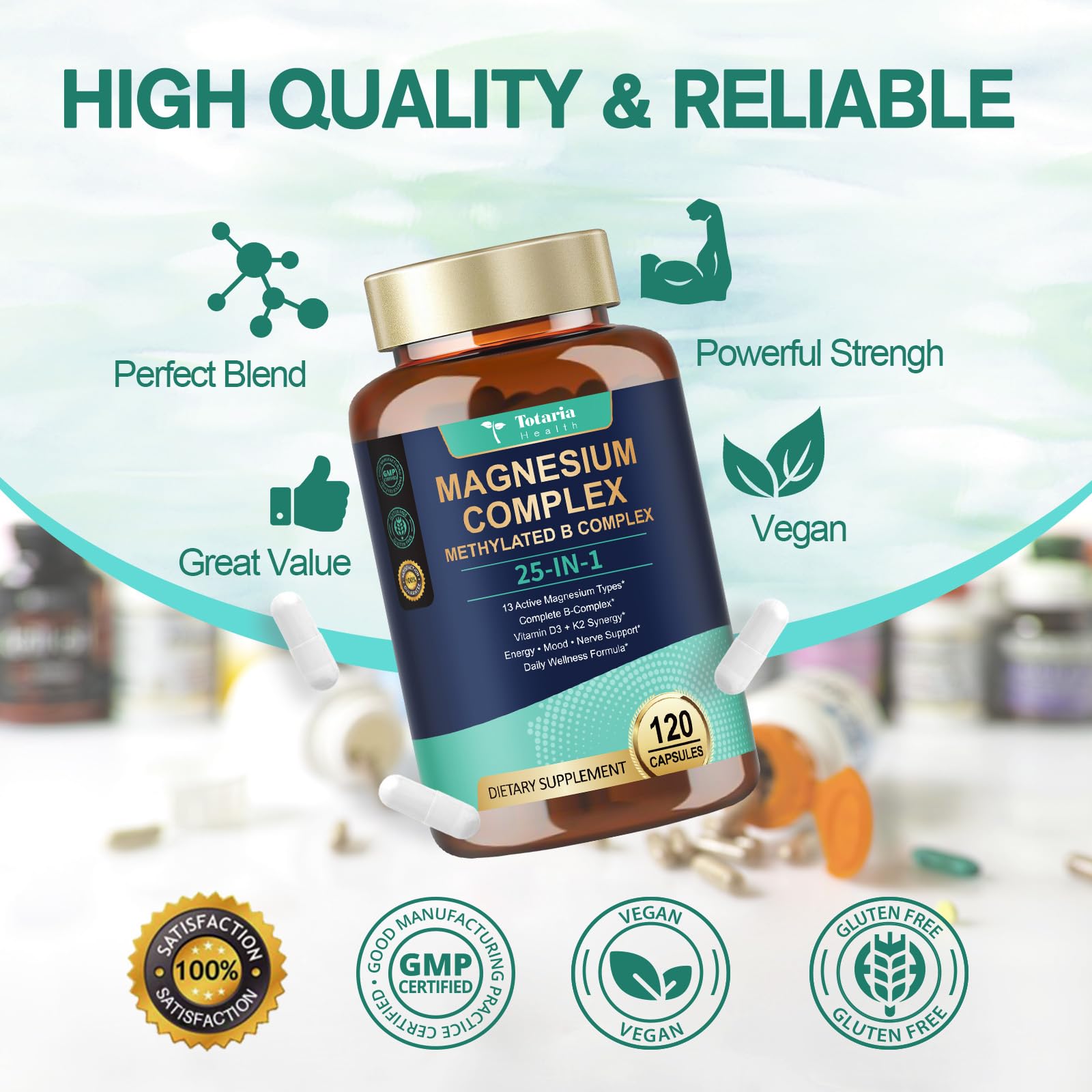 Totaria Magnesium Complex packaging with nutritional information