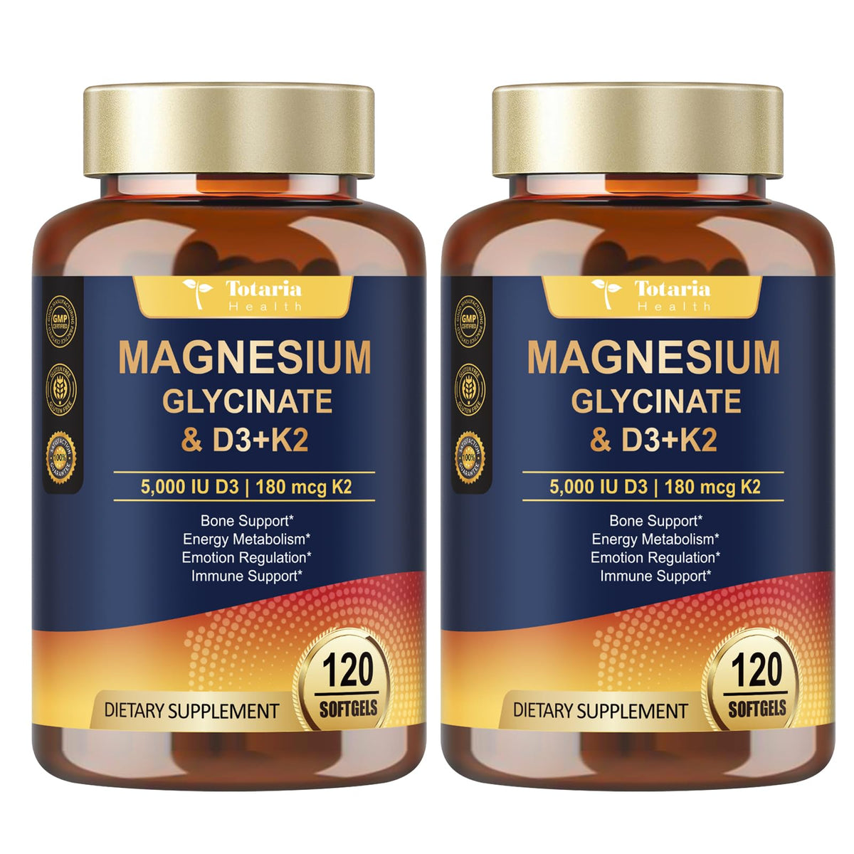 Totaria Magnesium Glycinate Softgels front view with packaging