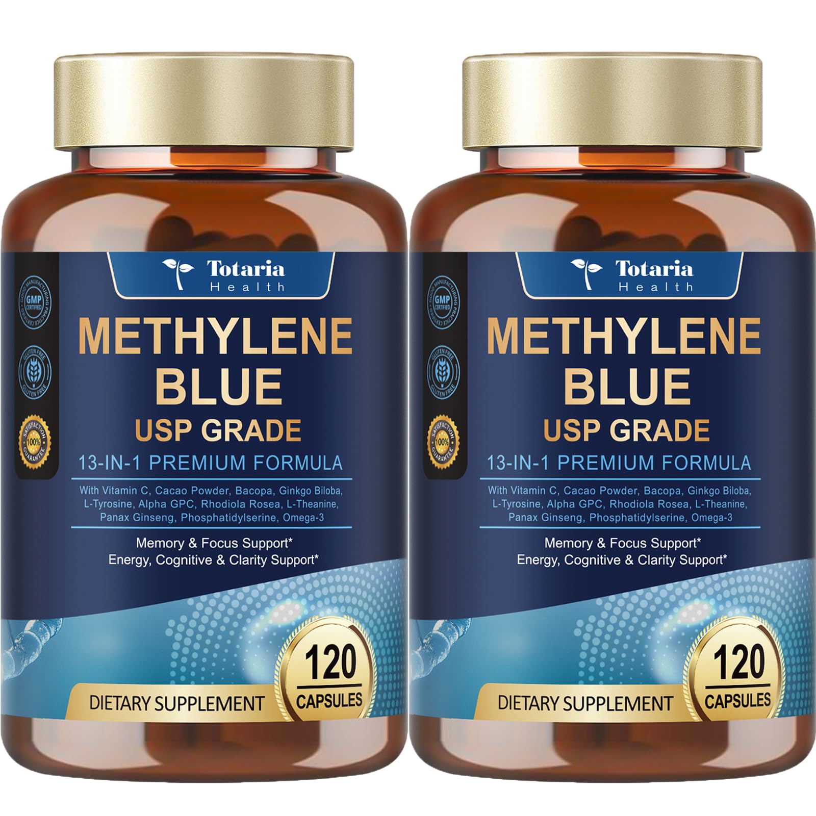 Totaria Methylene Blue Brain Supplement 818mg capsules front view