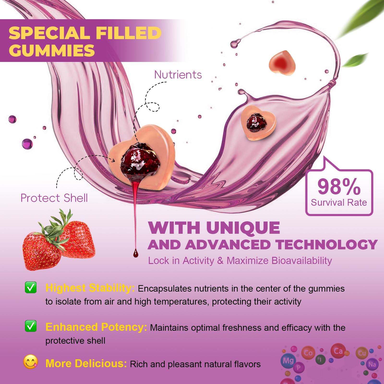 Totaria Multivitamin Gummies filled gummies close-up