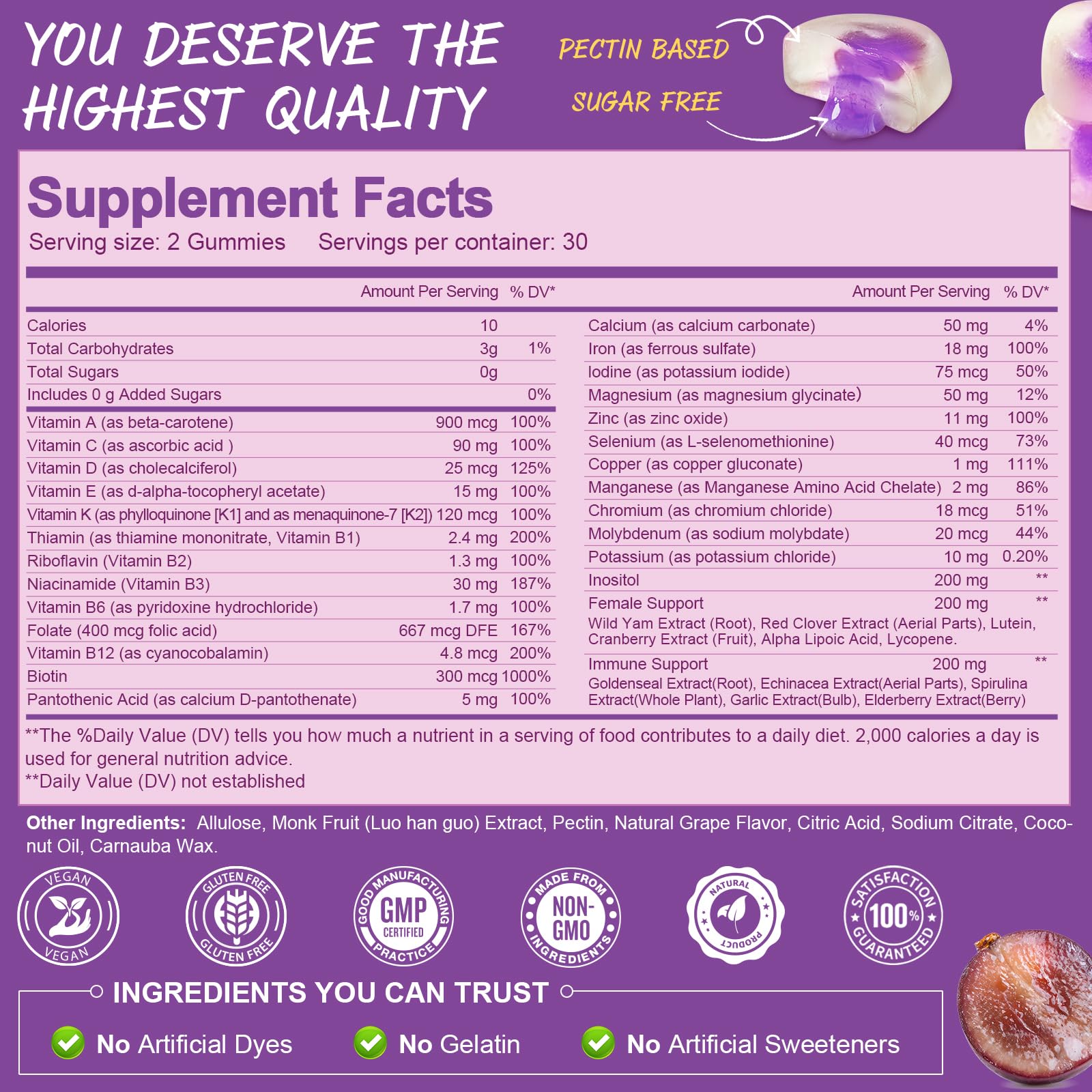 Totaria Multivitamin Gummies for Women filled gummy close-up