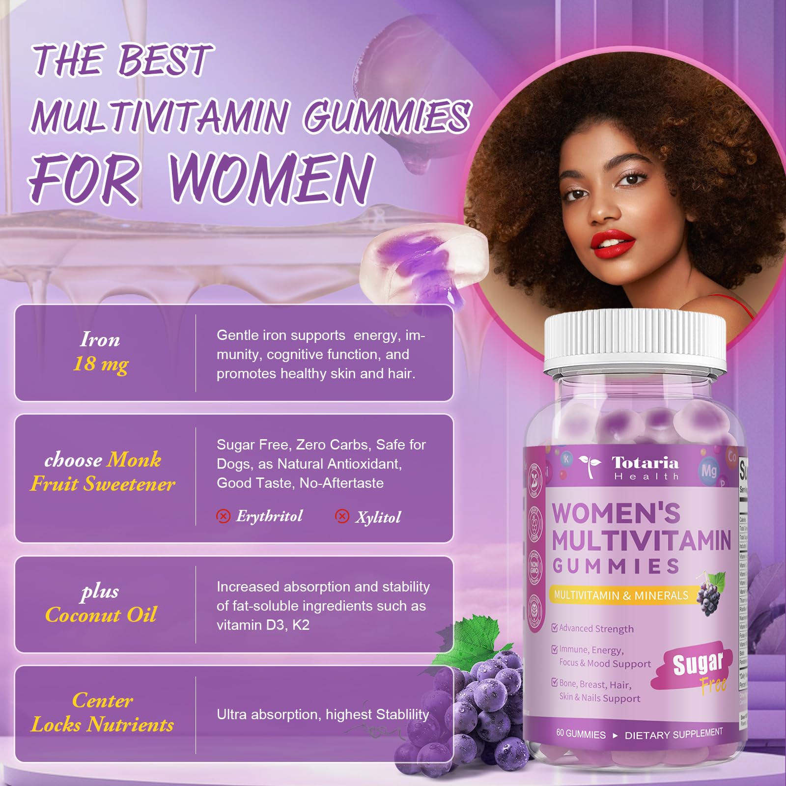 Totaria Multivitamin Gummies for Women ingredients list