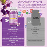 Totaria Multivitamin Gummies for Women on a kitchen counter