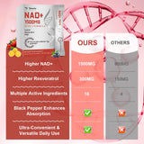 Totaria NAD+ Liquid Supplement sachet being mixed with water