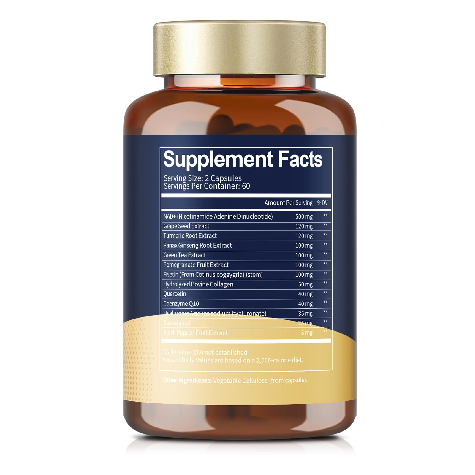 Totaria NAD Supplement Capsules bottle side view