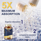 Totaria NAD Supplement Capsules displayed with natural ingredients