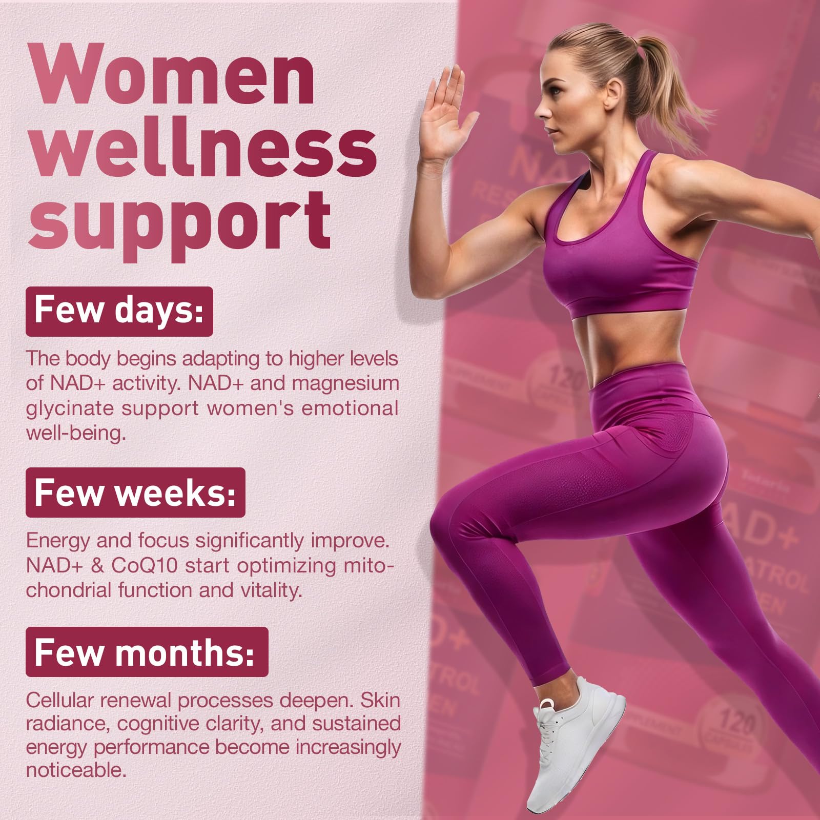 Totaria NAD+ Supplement for Women with a measuring spoon
