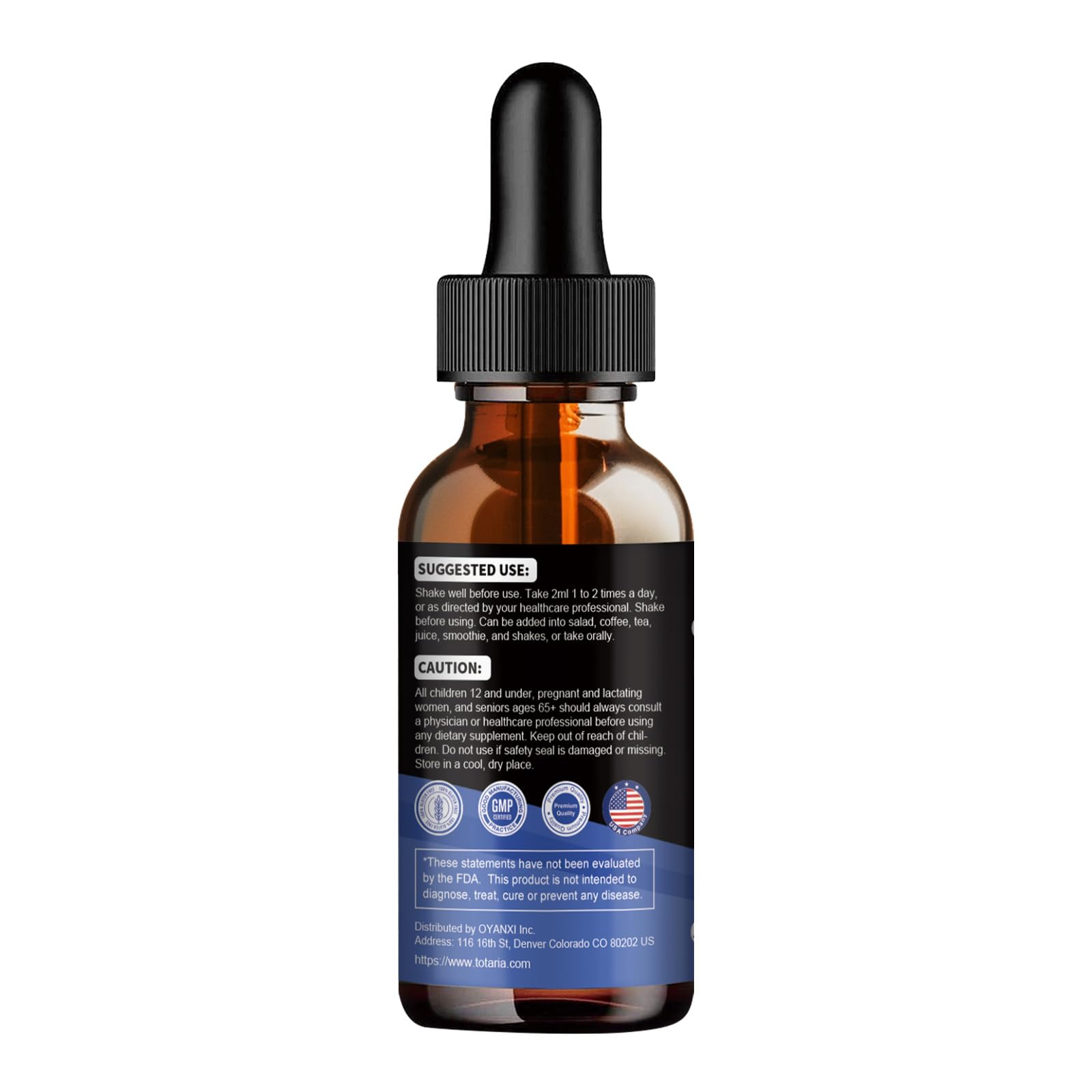 Totaria Natural Cortisol Support Drops with measuring dropper