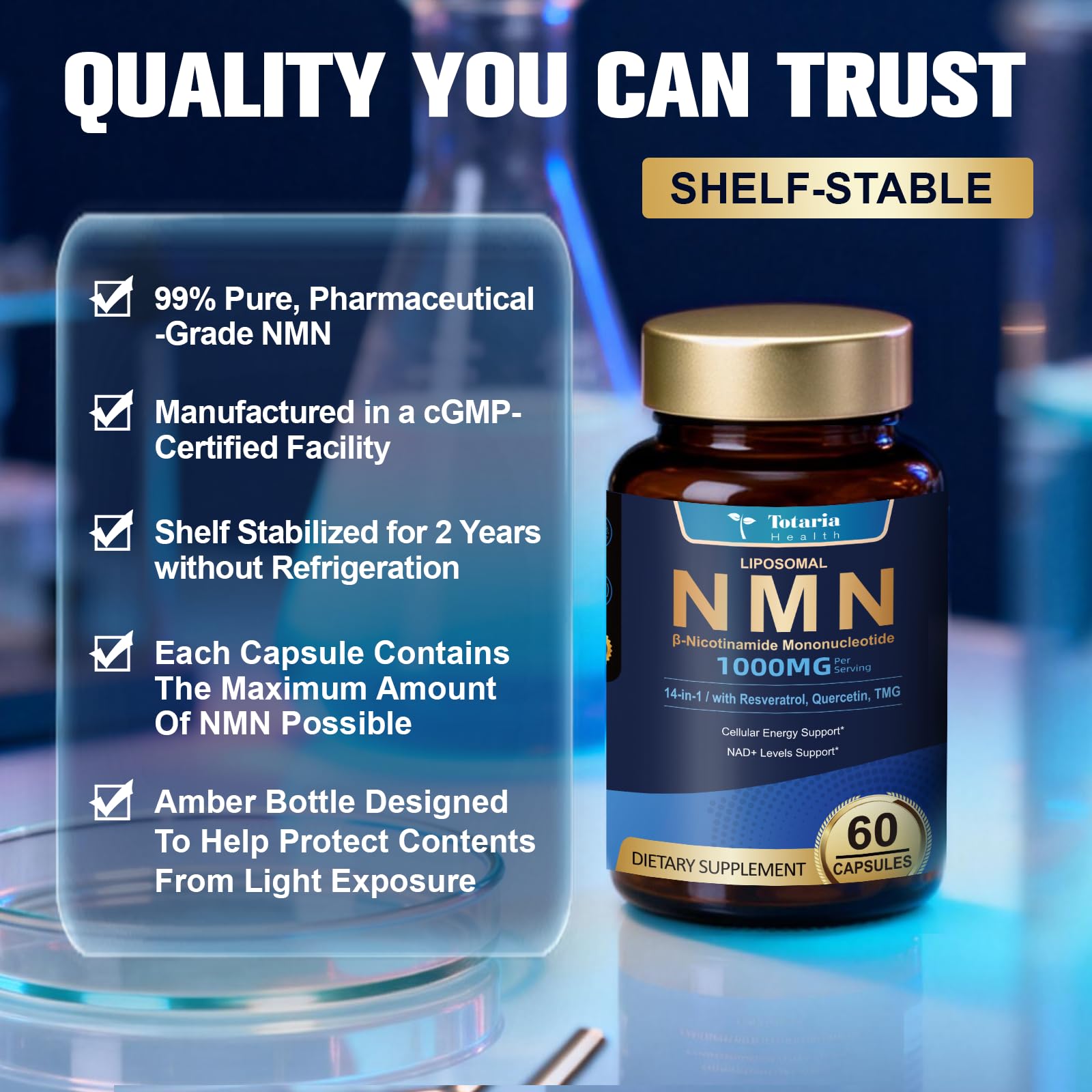 Totaria NMN Supplement 1000mg 60 Capsules packaging details