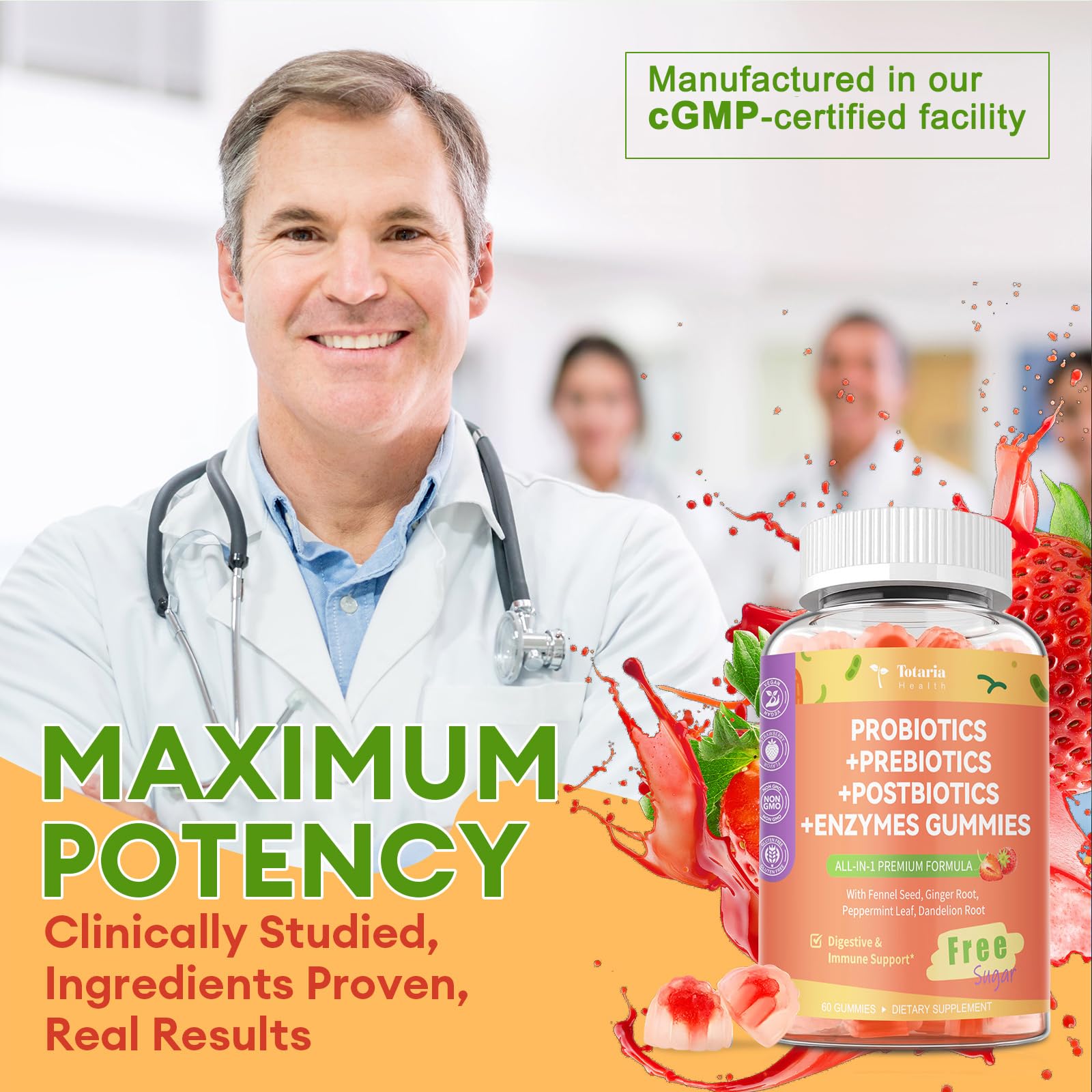 Totaria Pre + Post + Probiotics Gummies in a lifestyle setting