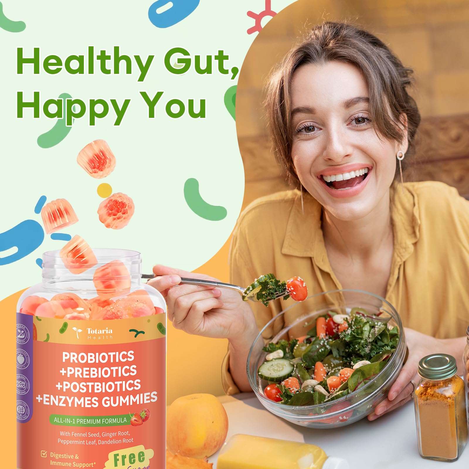Totaria Pre + Post + Probiotics Gummies texture detail