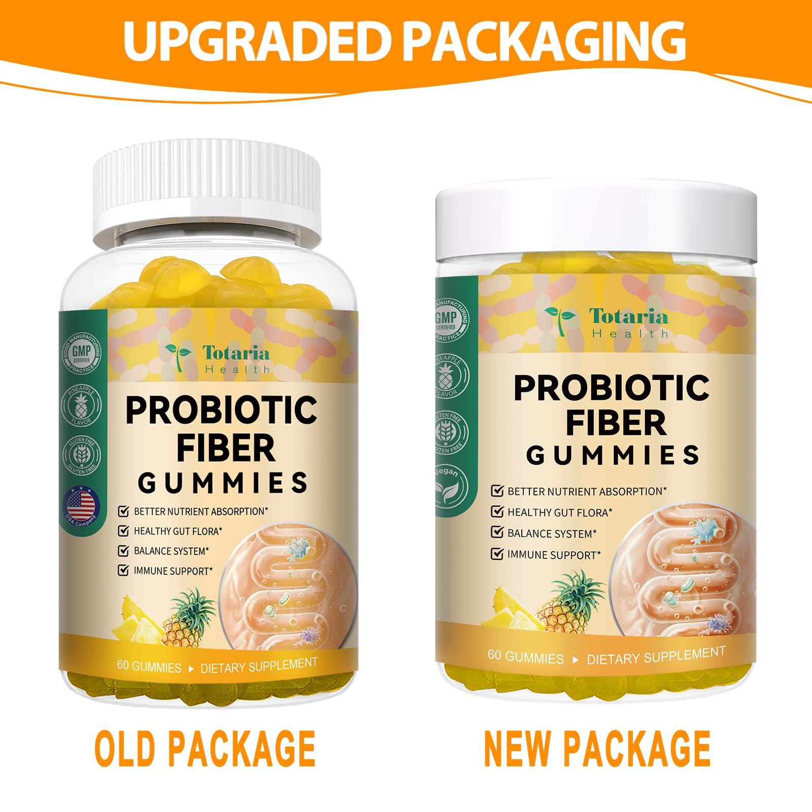 Totaria Prebiotic Fiber Gummies 160g close-up of gummies