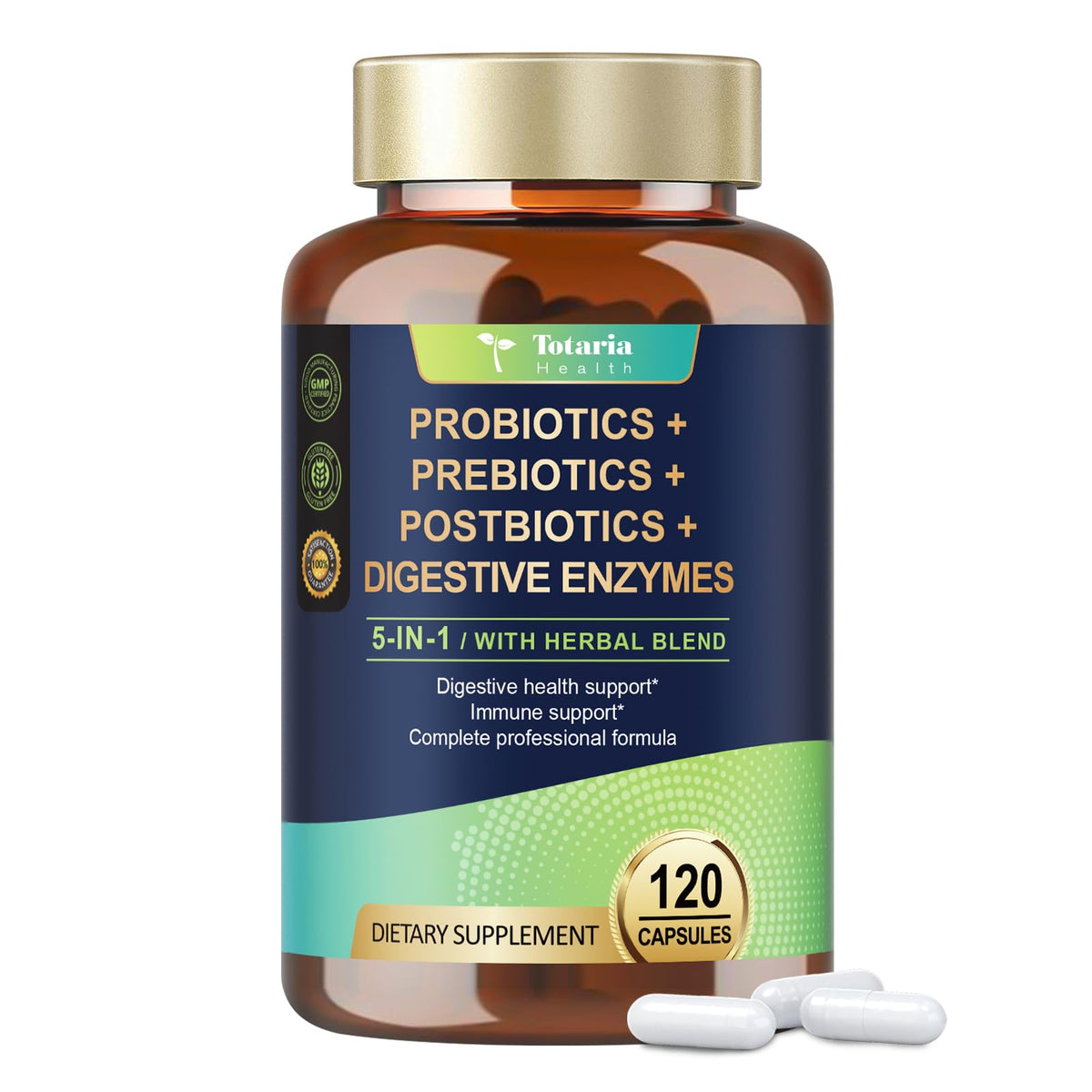 Totaria Prebiotics 60 Billion CFUs capsule bottle front view