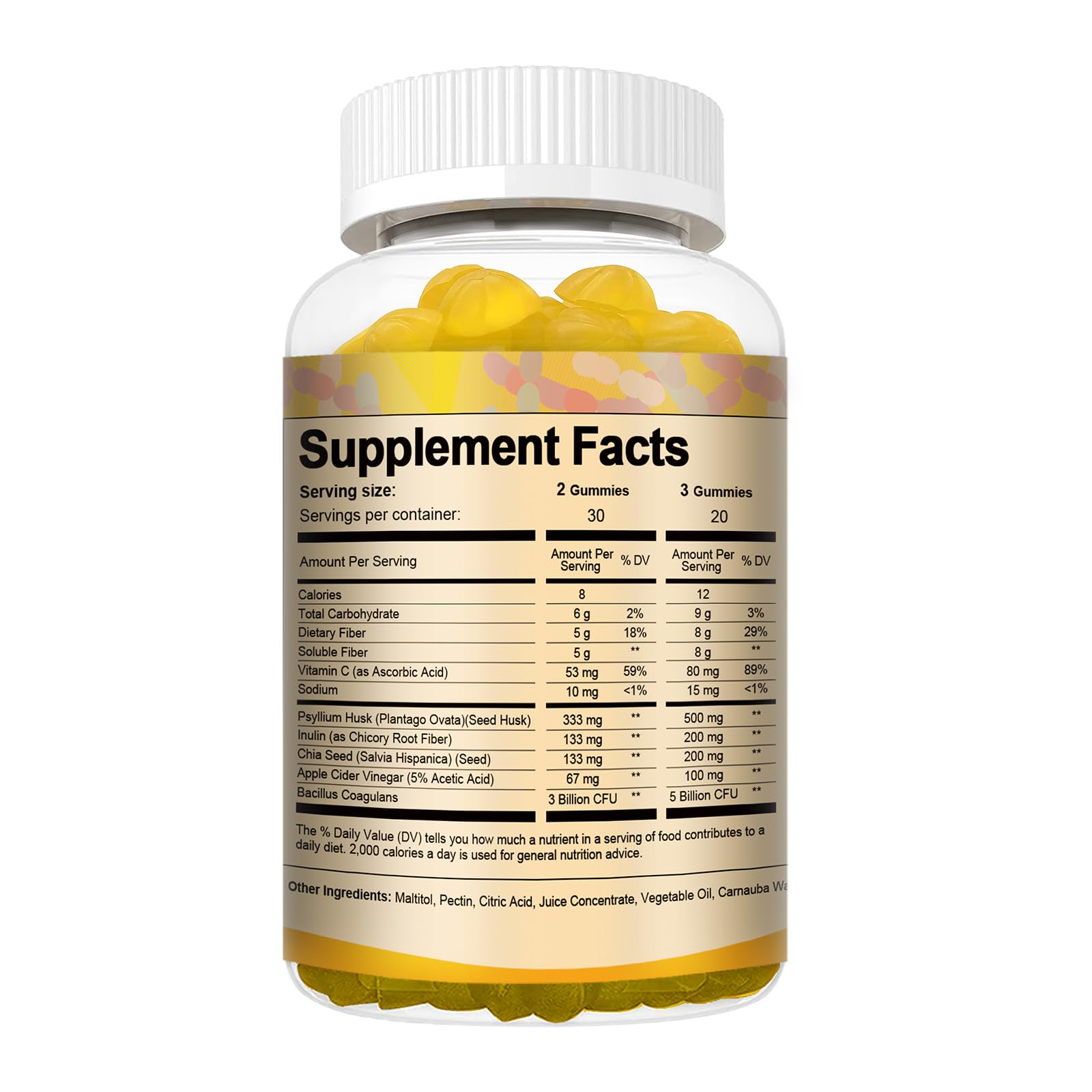Totaria Probiotic Fiber Gummies with fresh pineapple