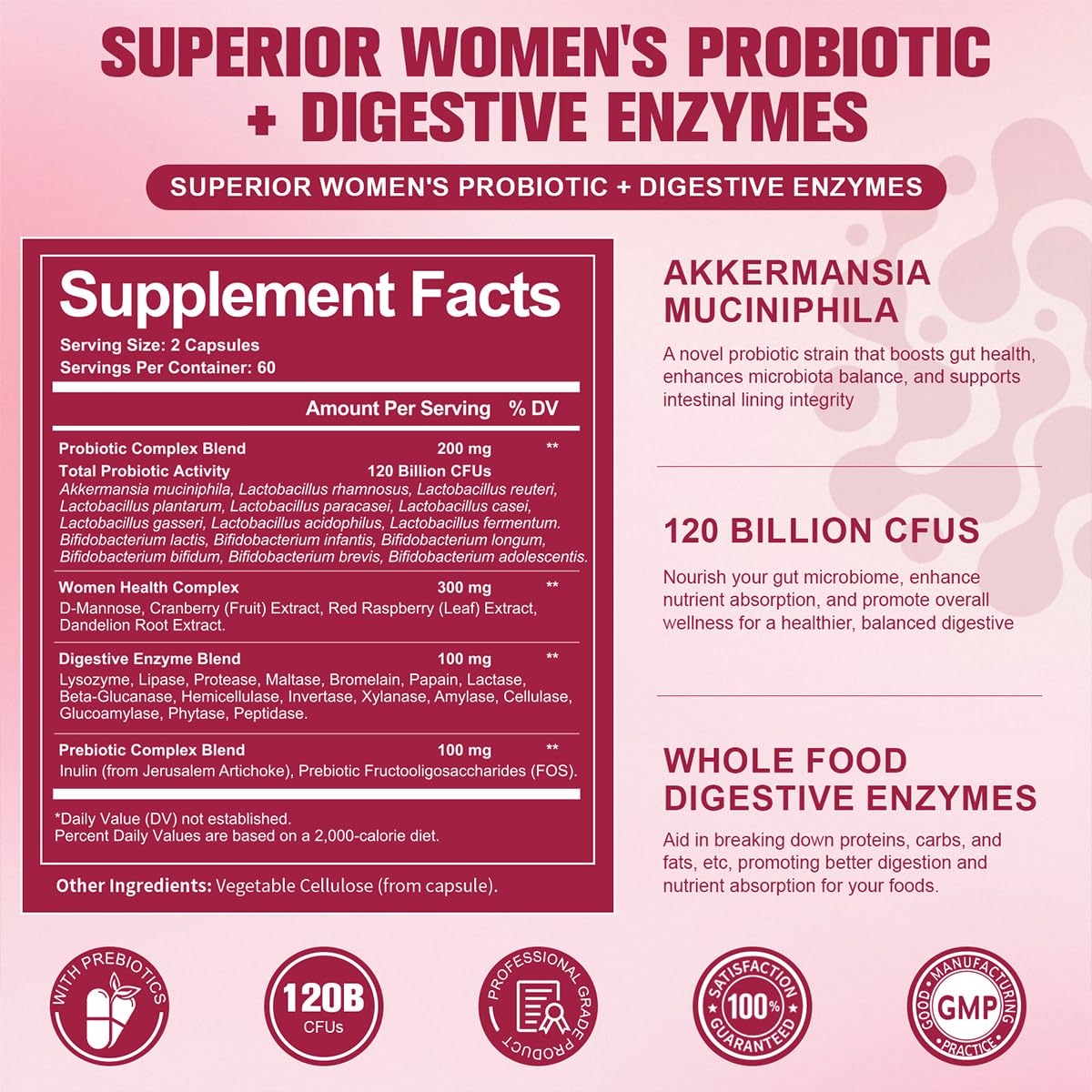 Totaria Probiotics for Women capsules on a wooden surface