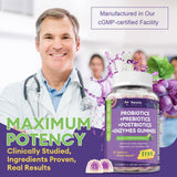 Totaria Probiotics Gummies with a glass of water