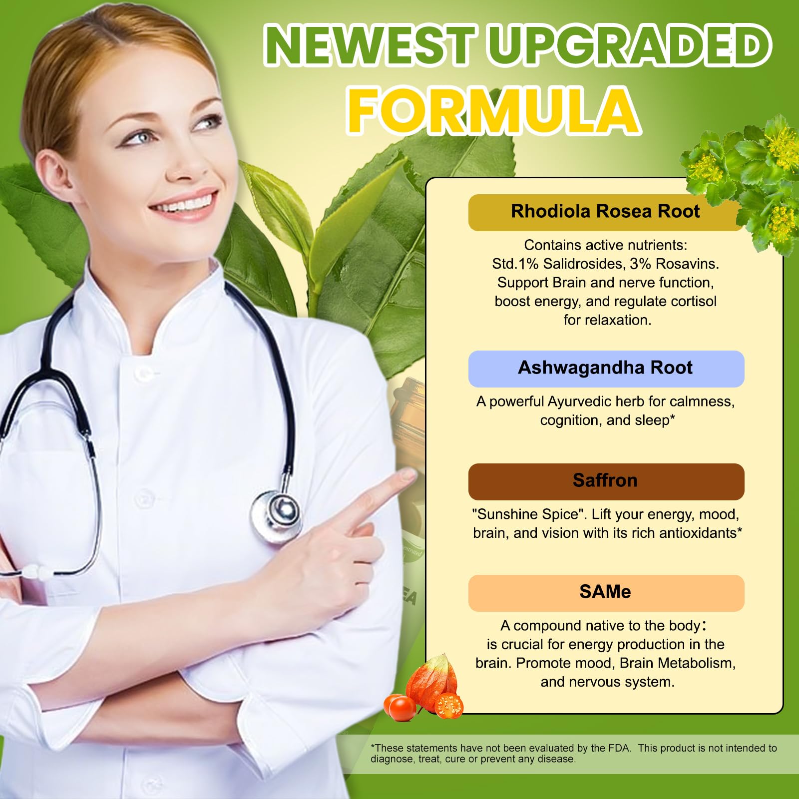Totaria Rhodiola Rosea Tincture packaging with herbal elements