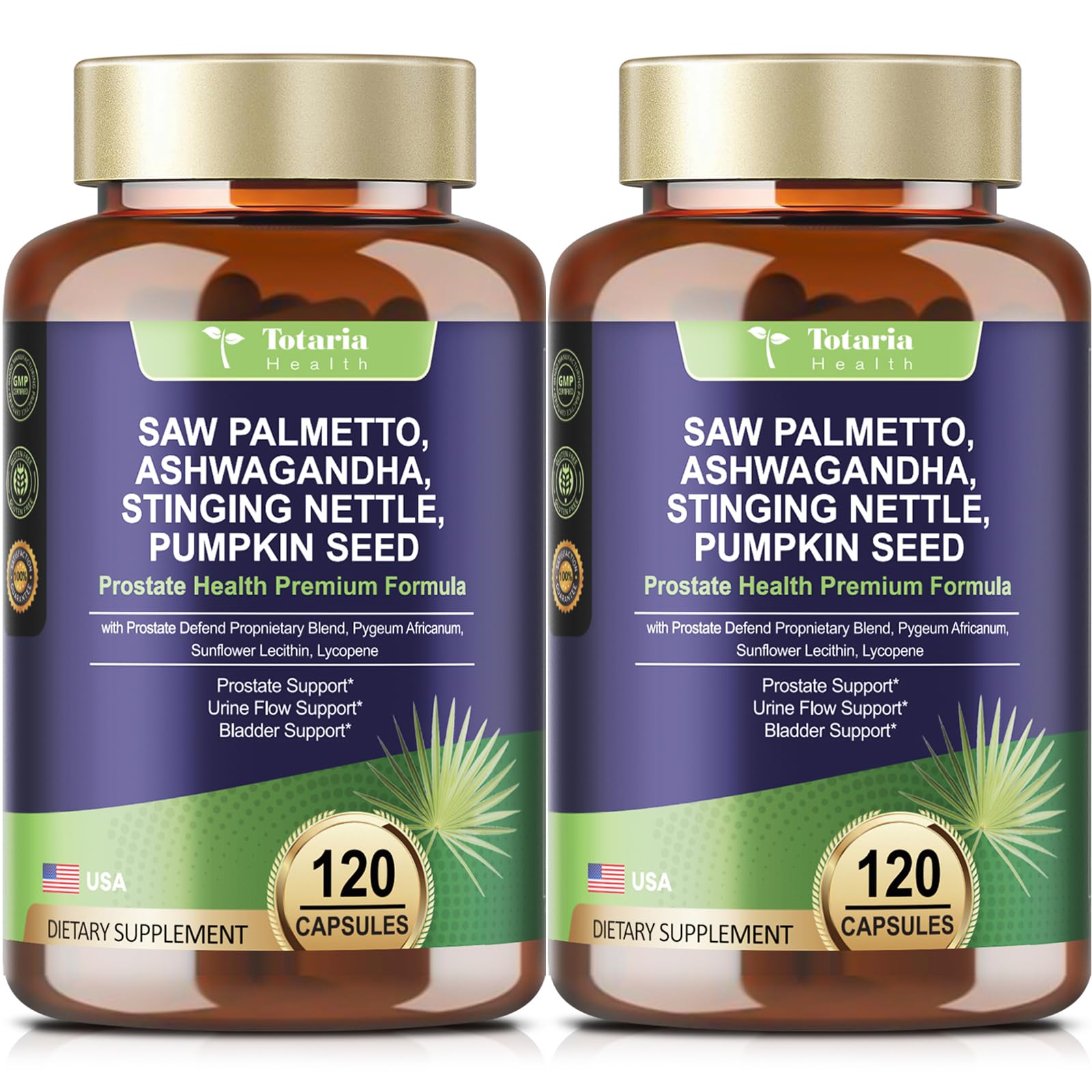 Totaria Saw Palmetto Supplement 500mg front view