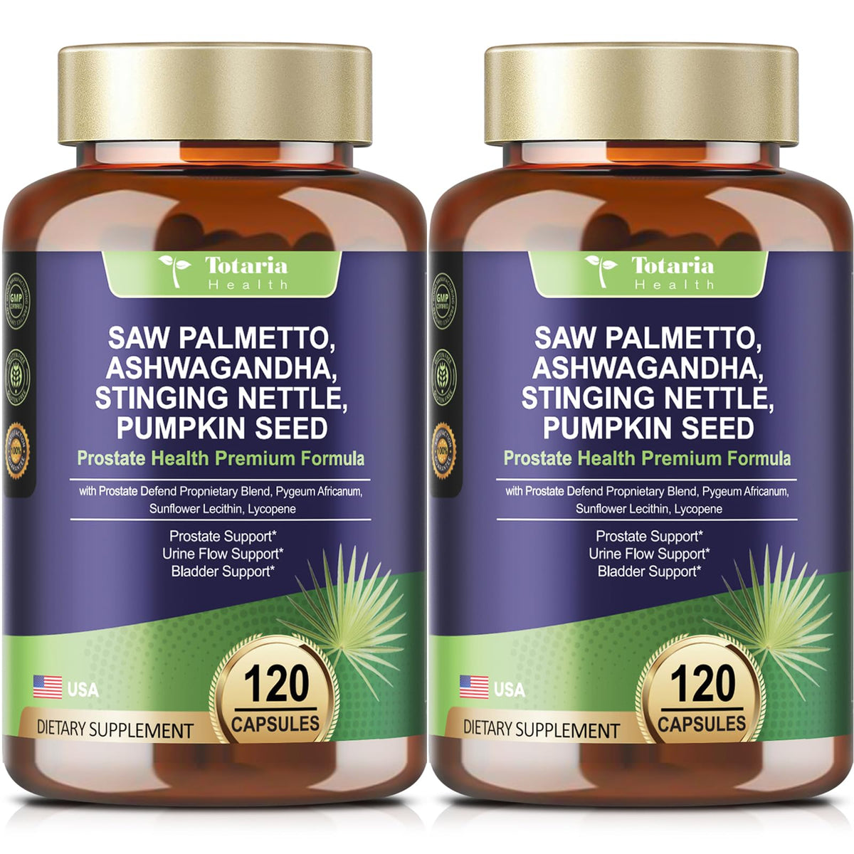 Totaria Saw Palmetto Supplement 500mg front view