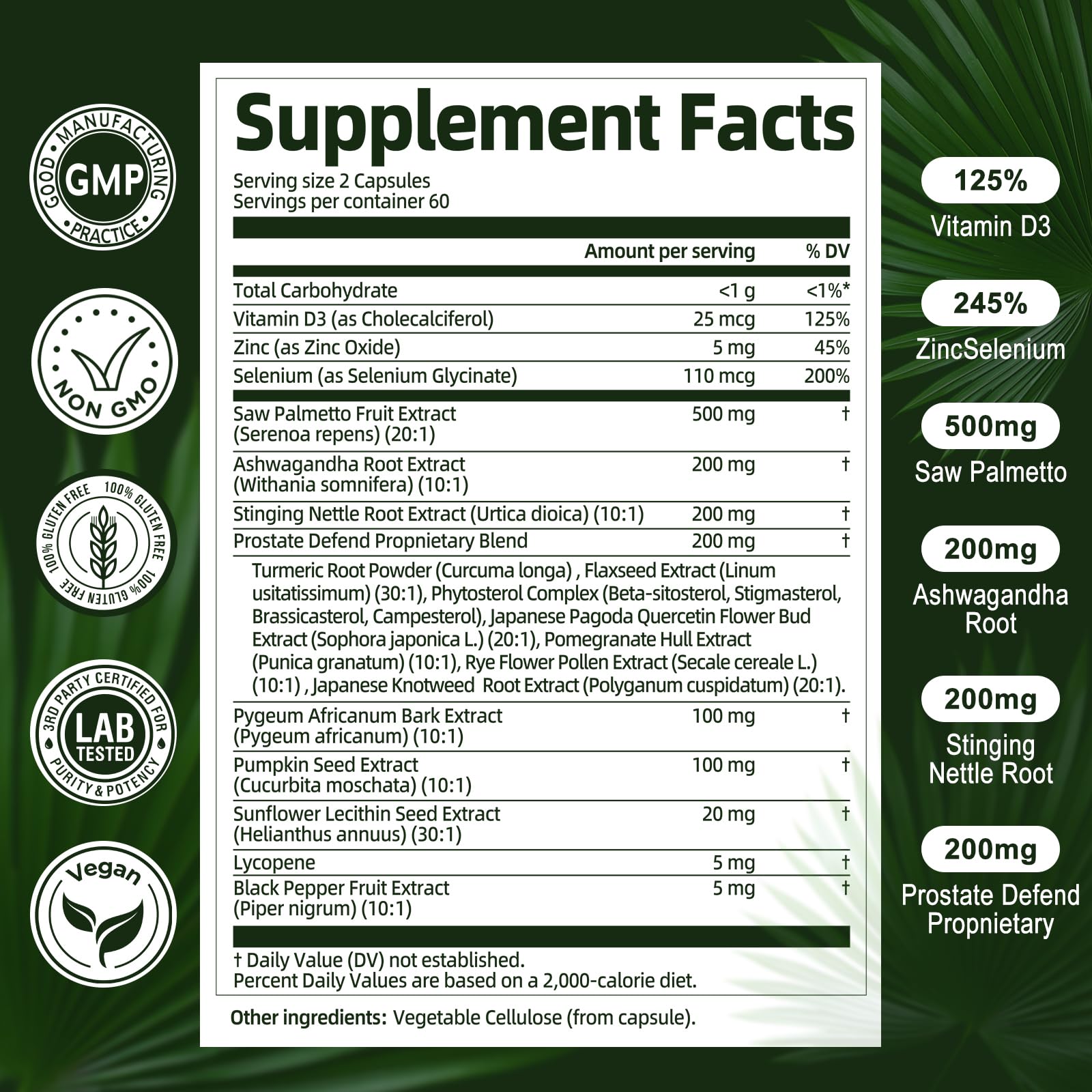 Totaria Saw Palmetto Supplement packaging details