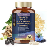Totaria Sea Moss Capsules with a glass of water