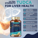 Totaria TUDCA capsules displayed on a wooden table
