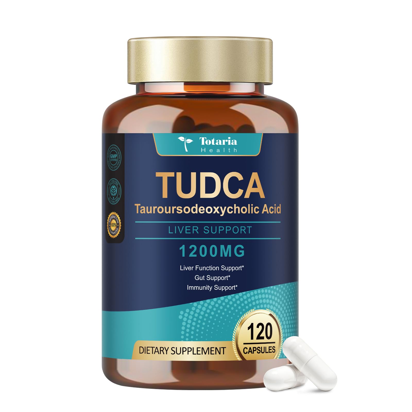 Totaria TUDCA Liver Extract 1200mg capsules front view