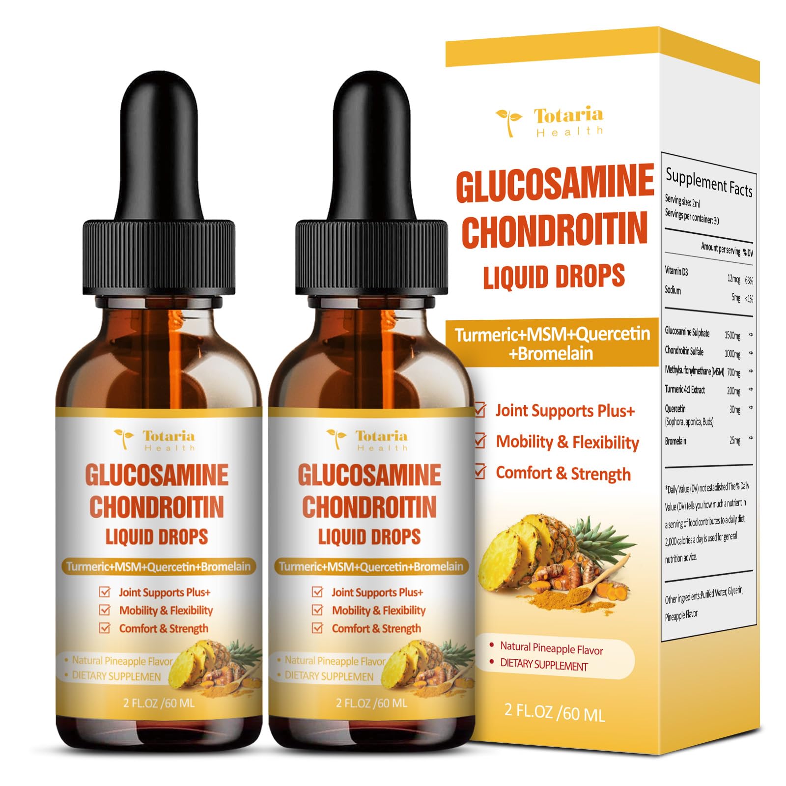 Totaria Vegan Glucosamine Chondroitin Liquid Drops front view