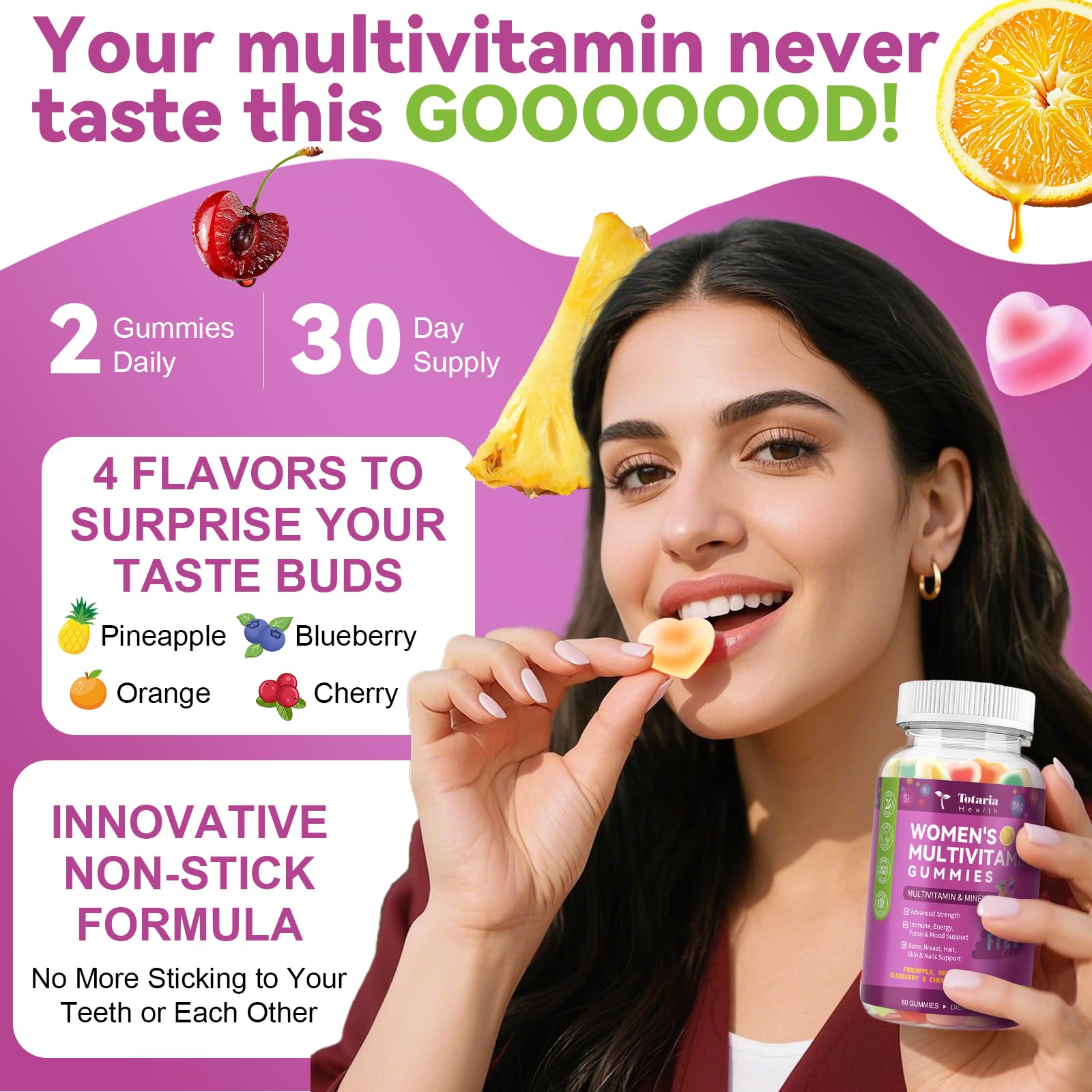 Totaria Women's Multivitamin Gummies in a hand