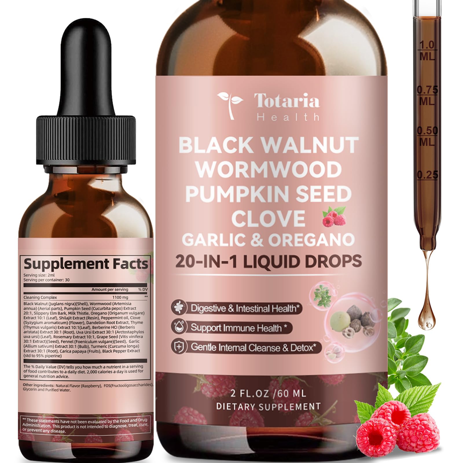 Totaria Wormwood Black Walnut Clove Drops 132g front view