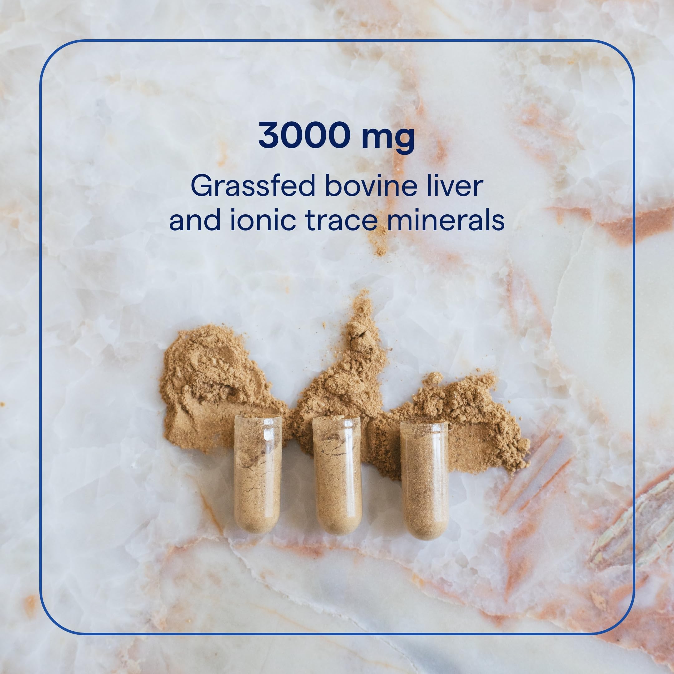 Trace Minerals Beef Liver Extract 3000 mg capsules with fresh herbs