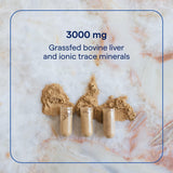 Trace Minerals Beef Liver Extract 3000 mg capsules with fresh herbs