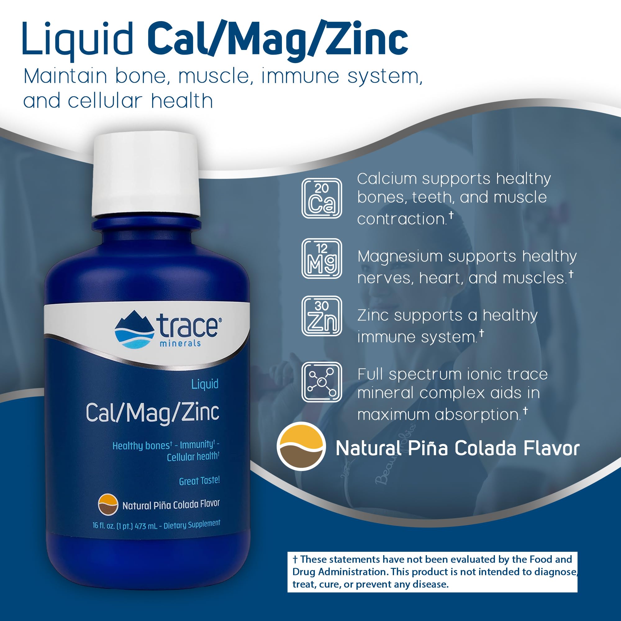 Trace Minerals Calcium Supplement 520g side view