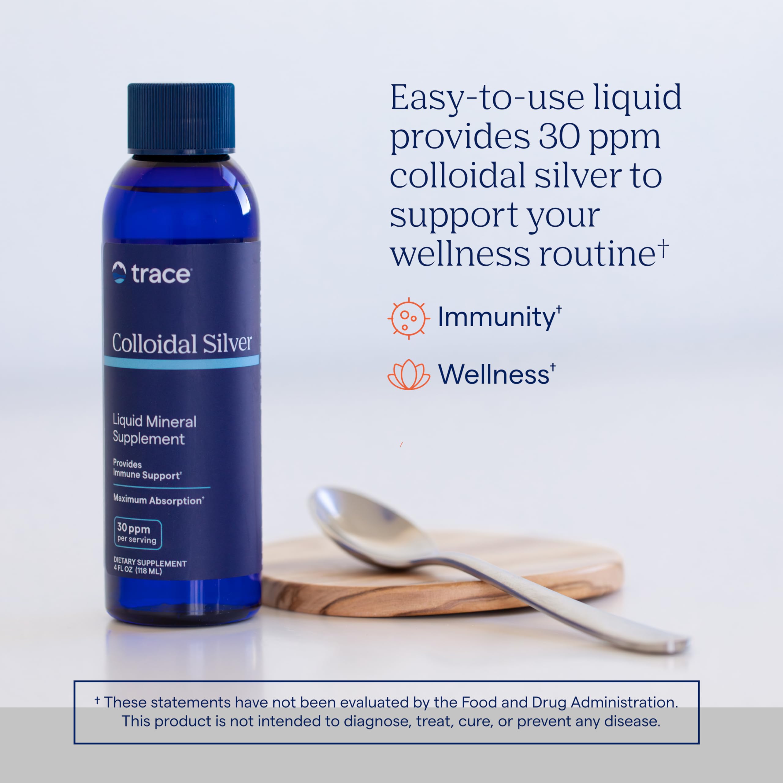 Trace Minerals Colloidal Silver 30 PPM 130g label close-up