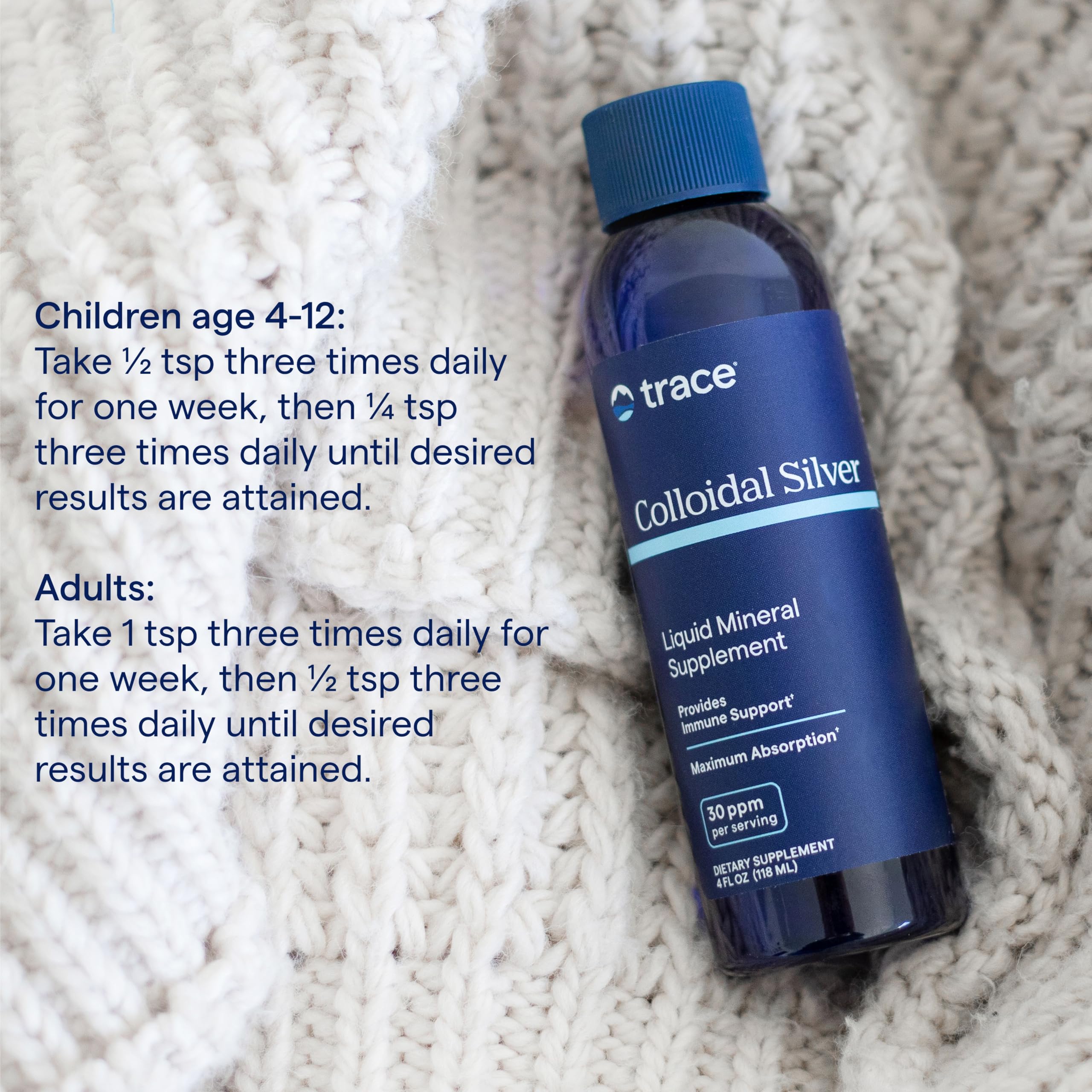Trace Minerals Colloidal Silver 30 PPM 130g with measuring cap