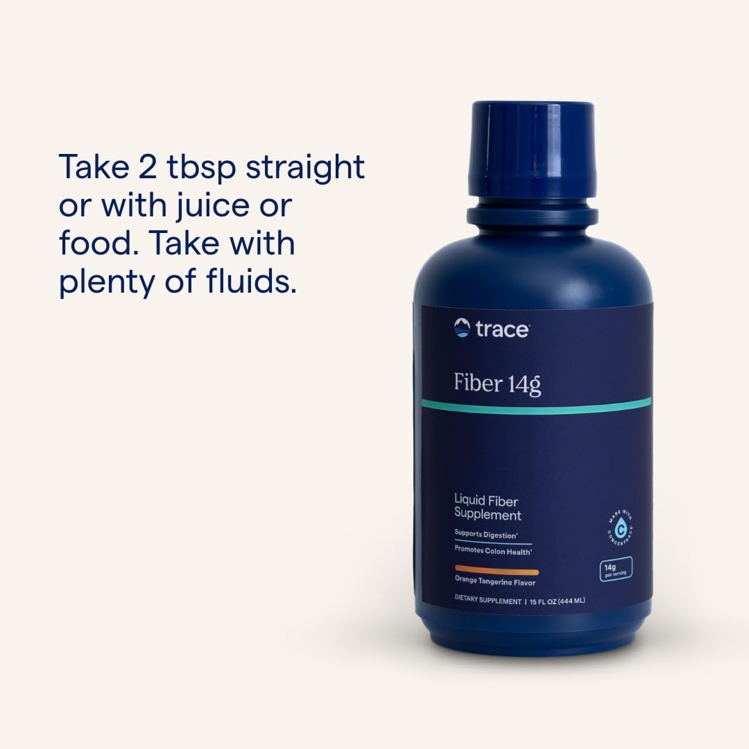 Trace Minerals Fiber 14g drink mix in a glass with water