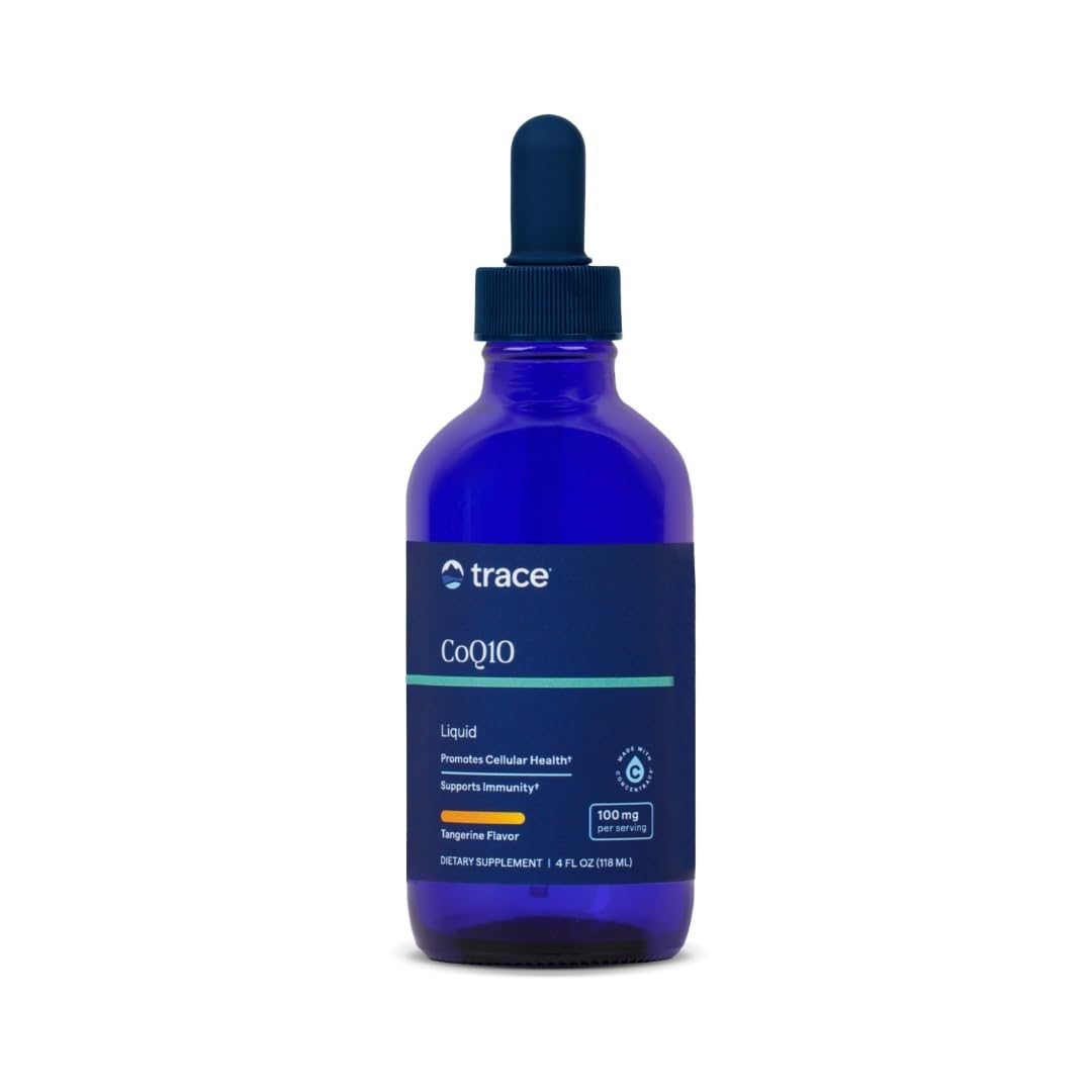 Trace Minerals Liquid CoQ10 100mg front view of bottle