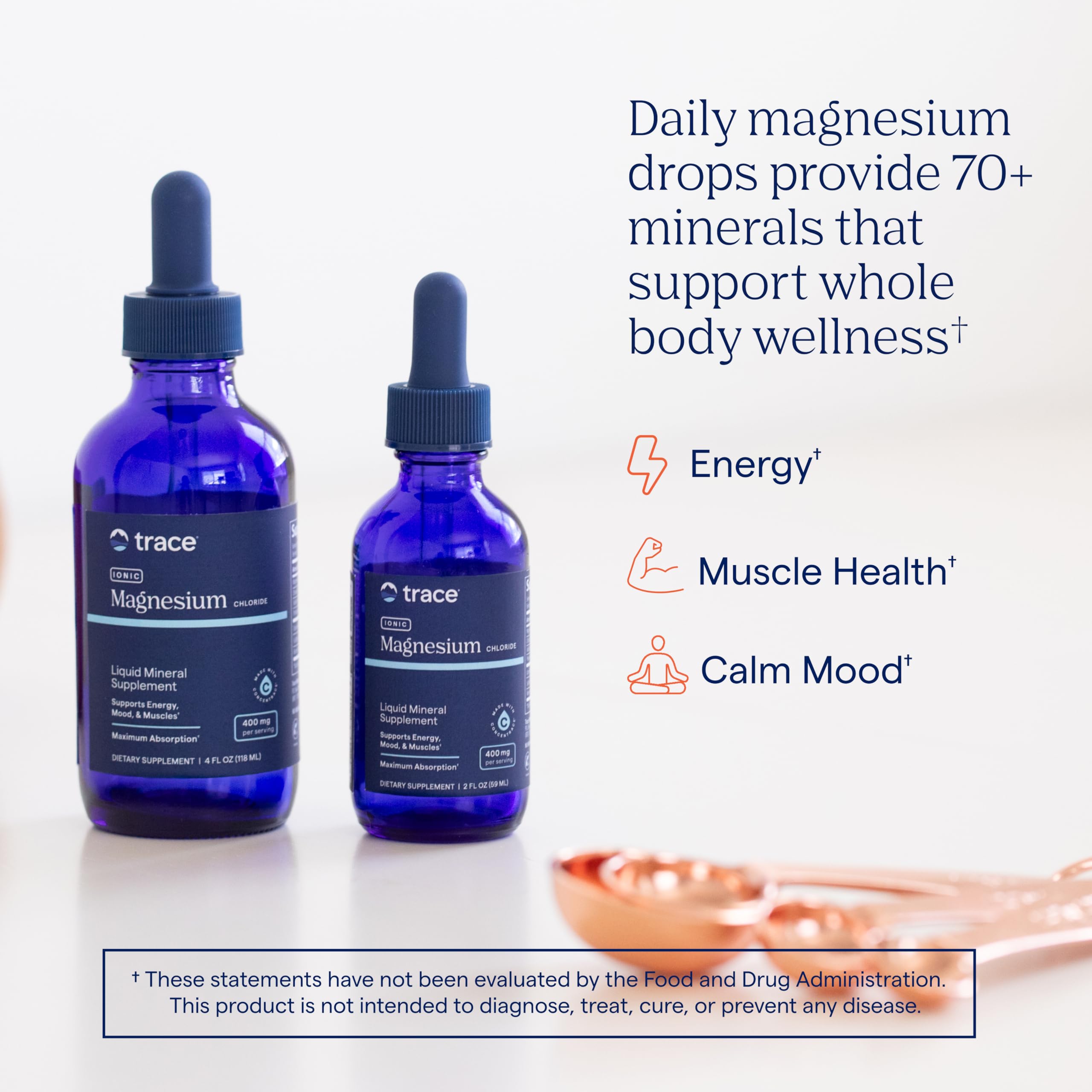 Trace Minerals Liquid Ionic Magnesium 400mg bottle side view