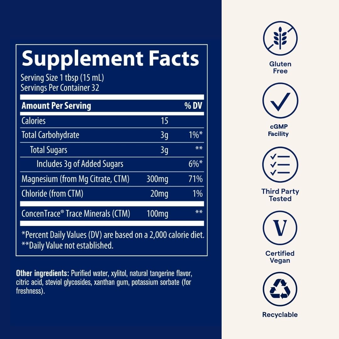 Trace Minerals Liquid Magnesium Supplement cap and dropper close-up