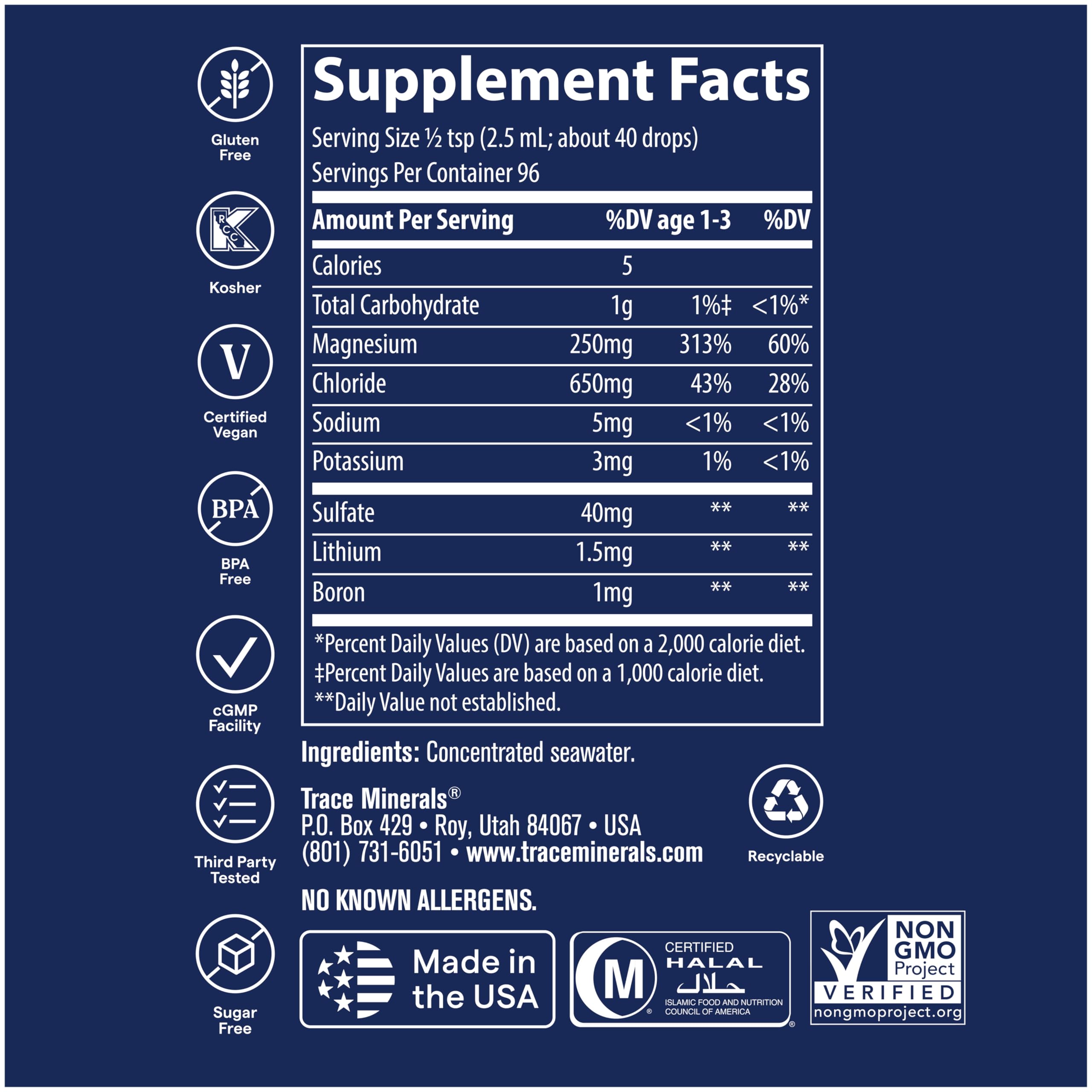Trace Minerals Liver Extract 132g nutritional information