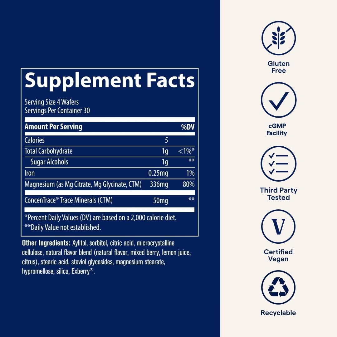 Trace Minerals Magnesium Chewable Raspberry Lemon serving size