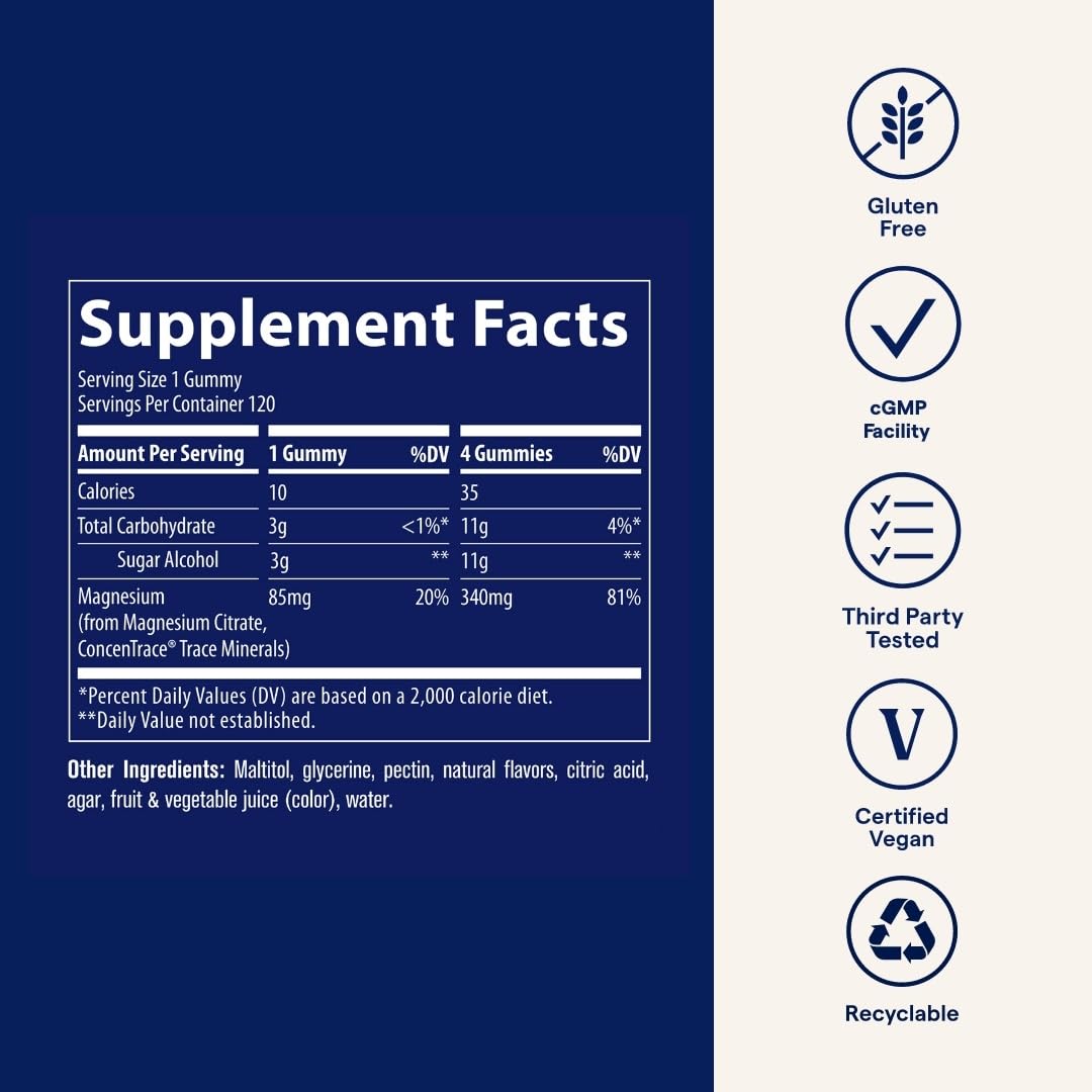Trace Minerals Magnesium Citrate Gummies on a table