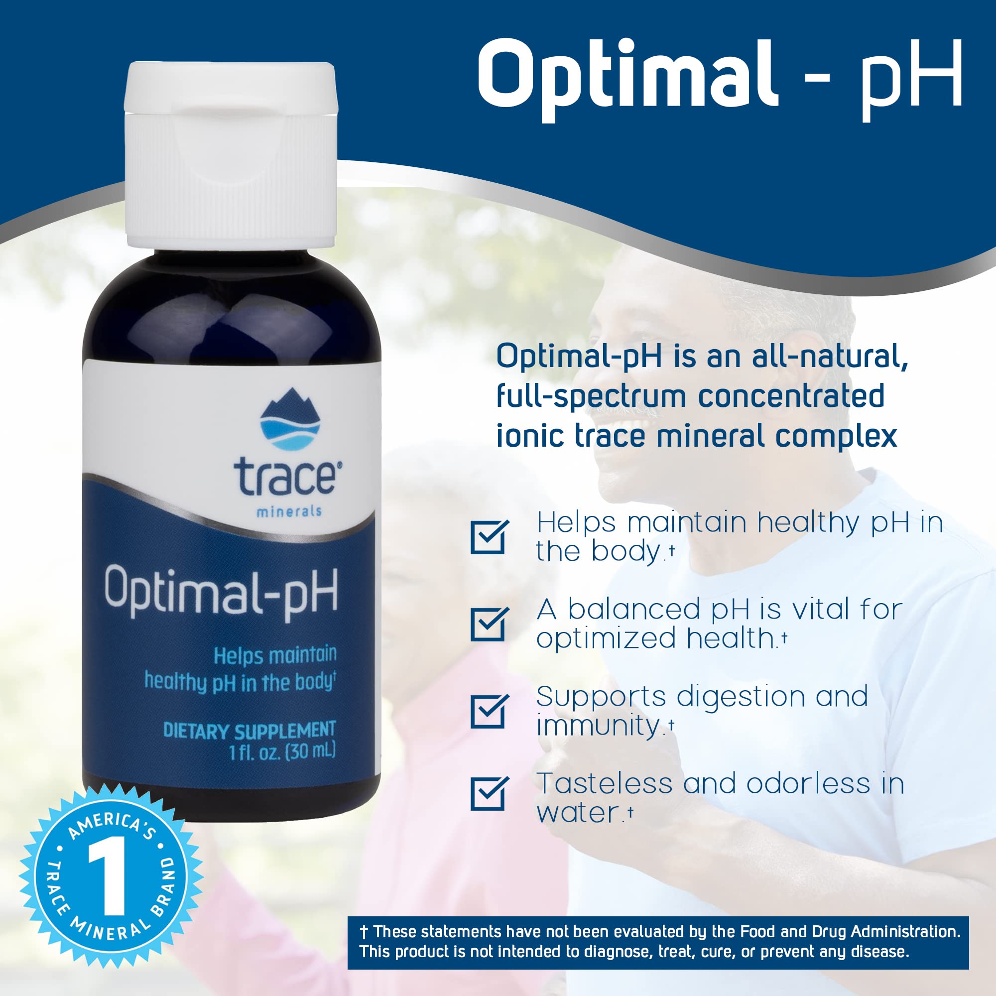 Trace Minerals Optimal-pH bottle side view