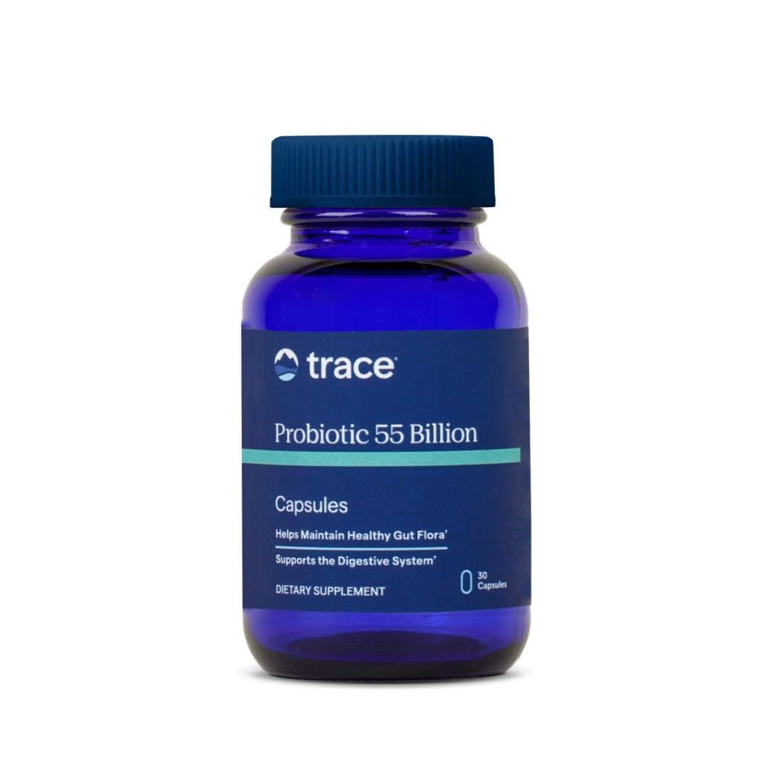 Trace Minerals Probiotic 55 Billion capsule bottle front view