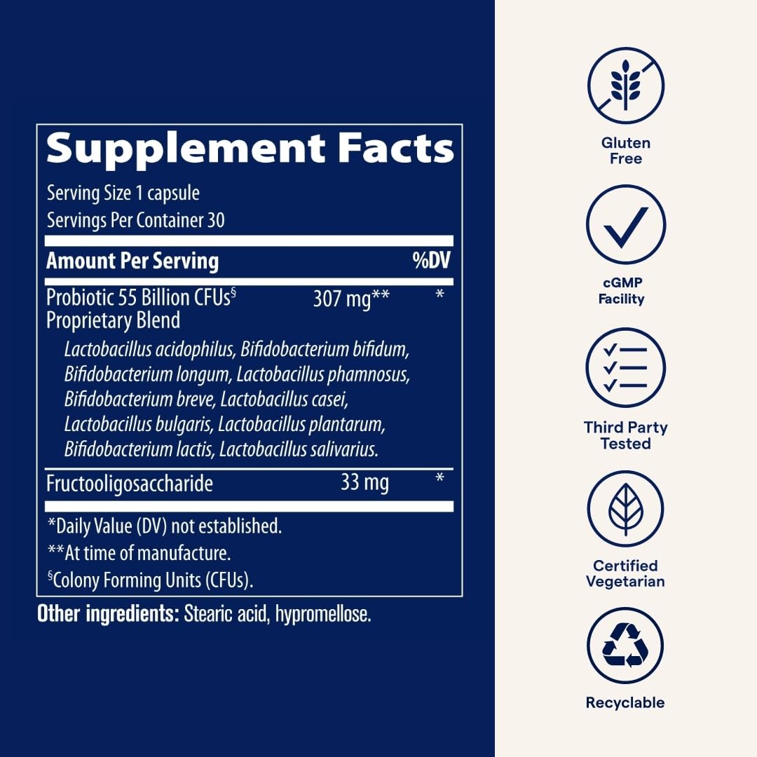 Trace Minerals Probiotic 55 Billion capsules in a hand