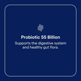 Trace Minerals Probiotic 55 Billion capsules on a wooden surface