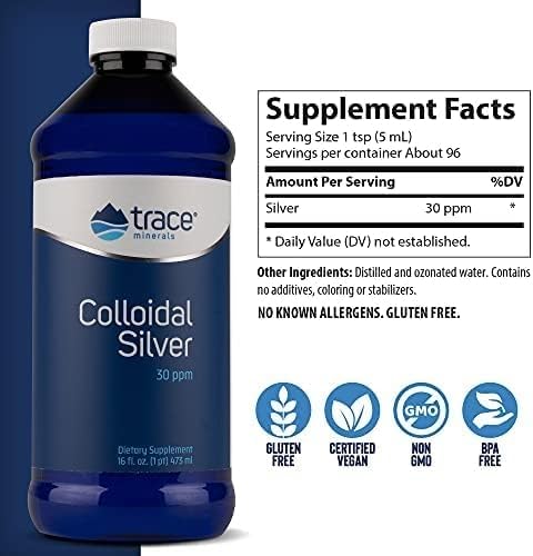 Trace Minerals Research Colloidal Silver 30 PPM 272g bottle label