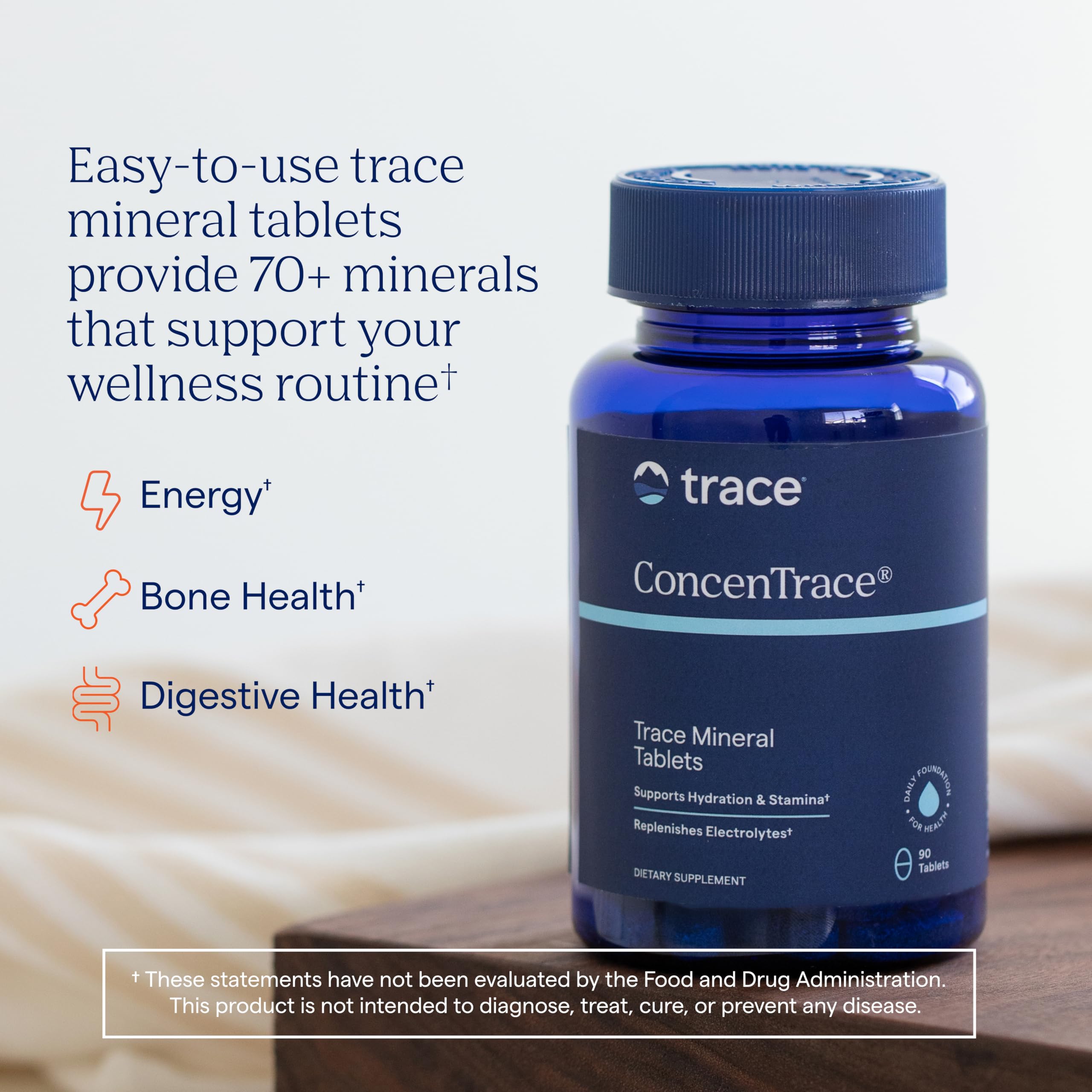 Trace Minerals Research ConcenTrace Trace Mineral Tablets side view